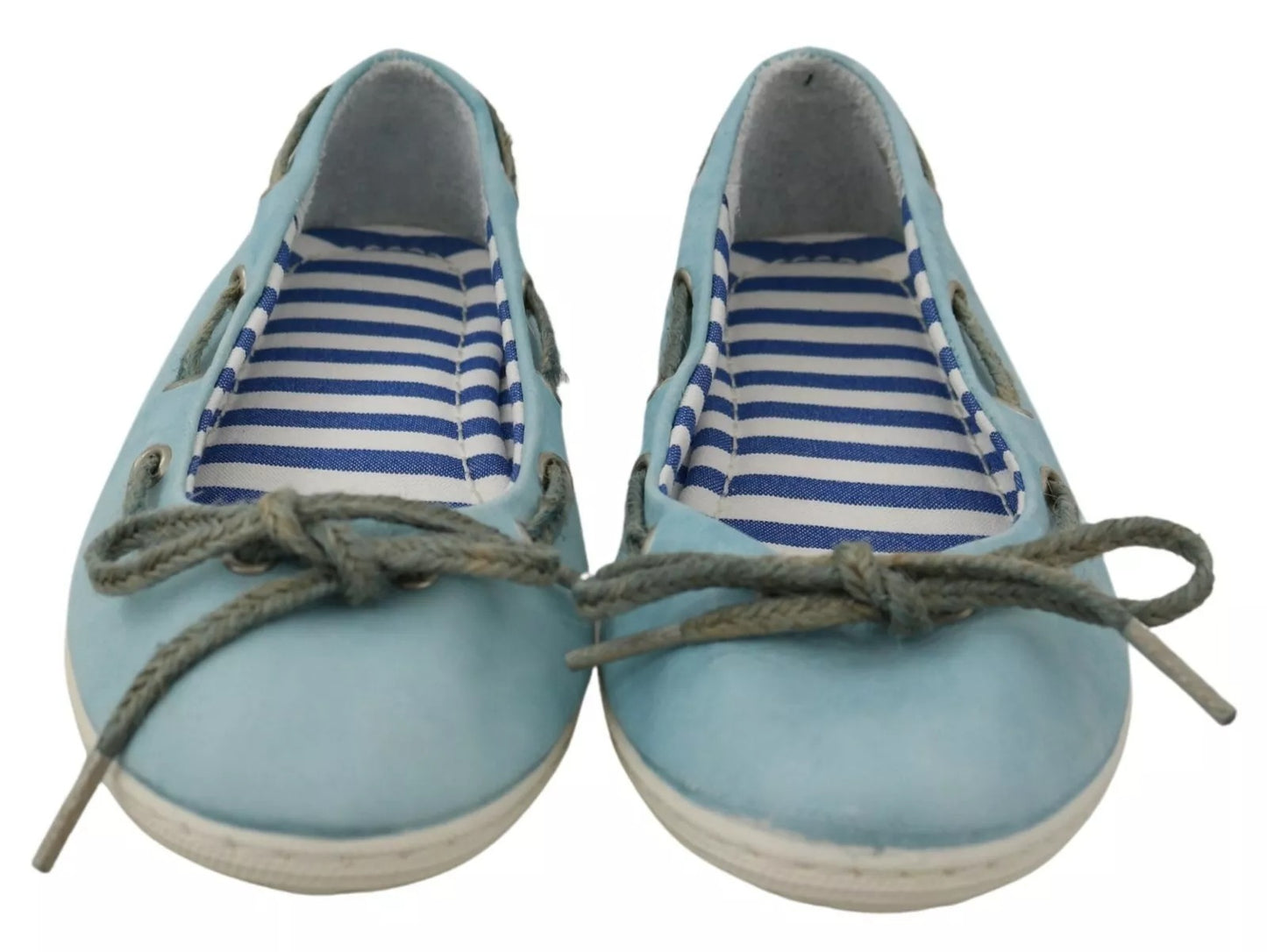 Pantofola D'Oro – Himmelblaue Loafer aus Wildleder mit Spitzenschleife und Ballerinas