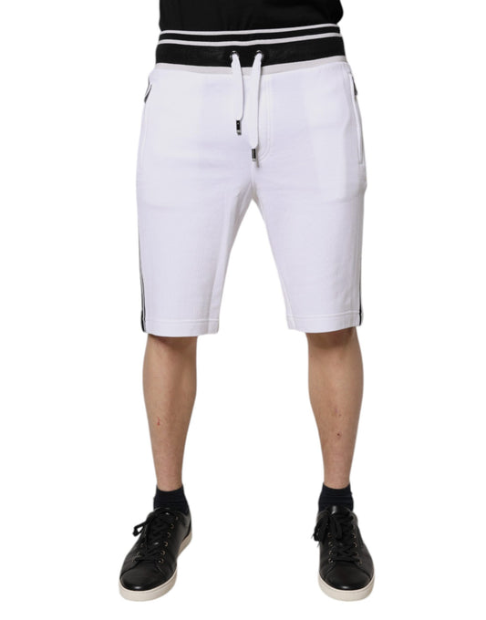 Dolce & Gabbana – Weiße Bermuda-Sweatshorts aus King-Cotton