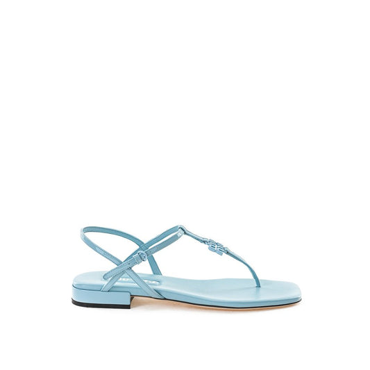 Miu Miu Zehentrenner-Sandalen aus blauem Lackleder