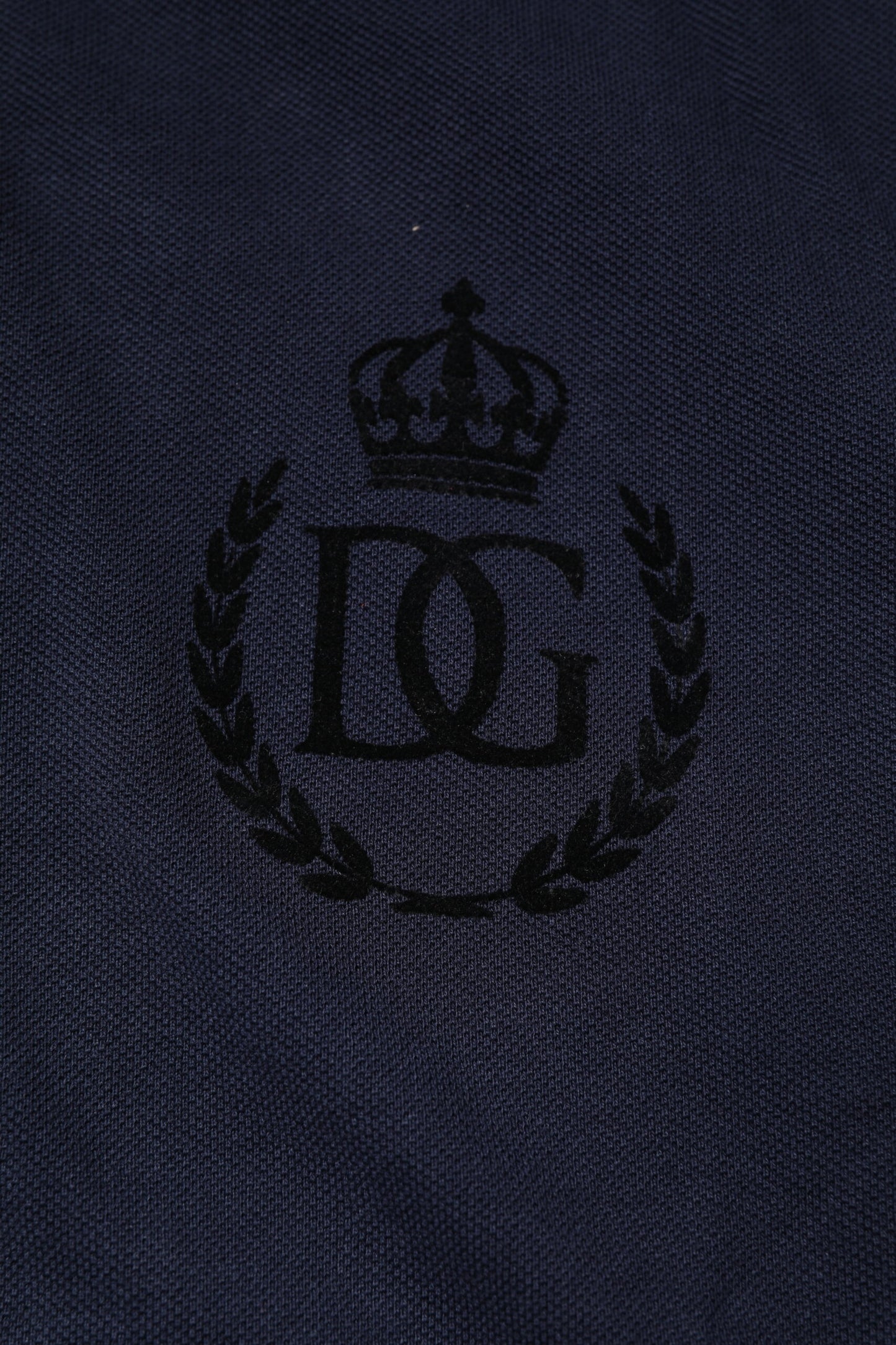 Dolce & Gabbana – Dunkelblaues Poloshirt aus Baumwolle mit Kronenkragen