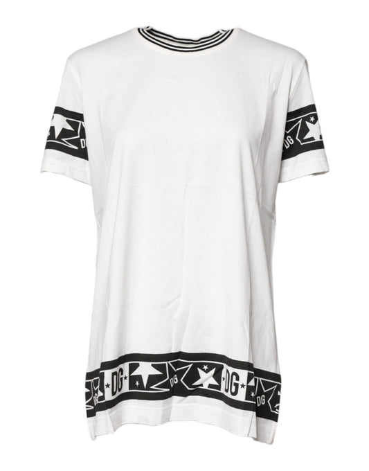 Dolce & Gabbana – Weißes T-Shirt mit Rundhalsausschnitt aus Baumwolle #DGMillennials