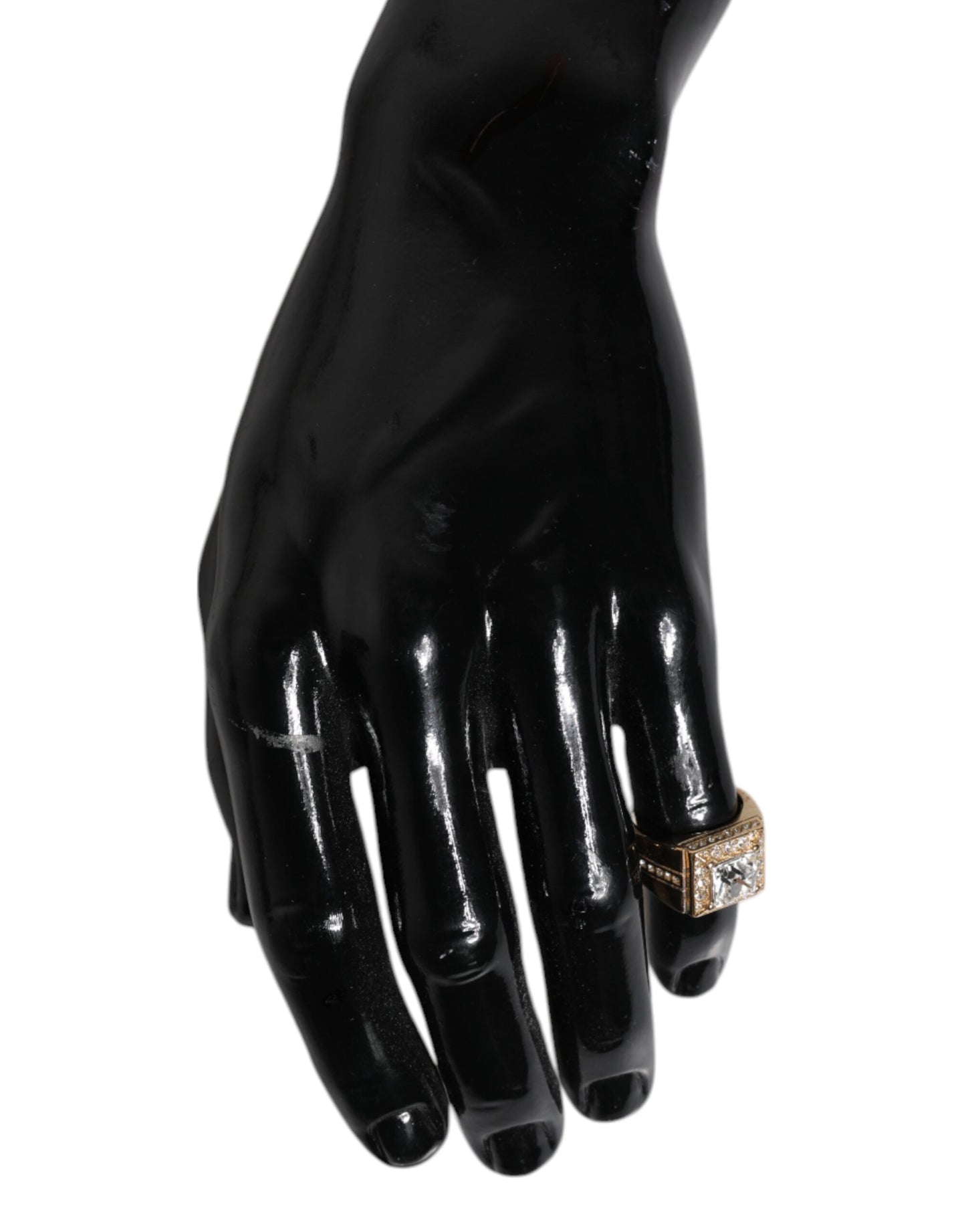 Dolce & Gabbana – Goldfarbener Ring aus Sterlingsilber 925 mit Kristallen