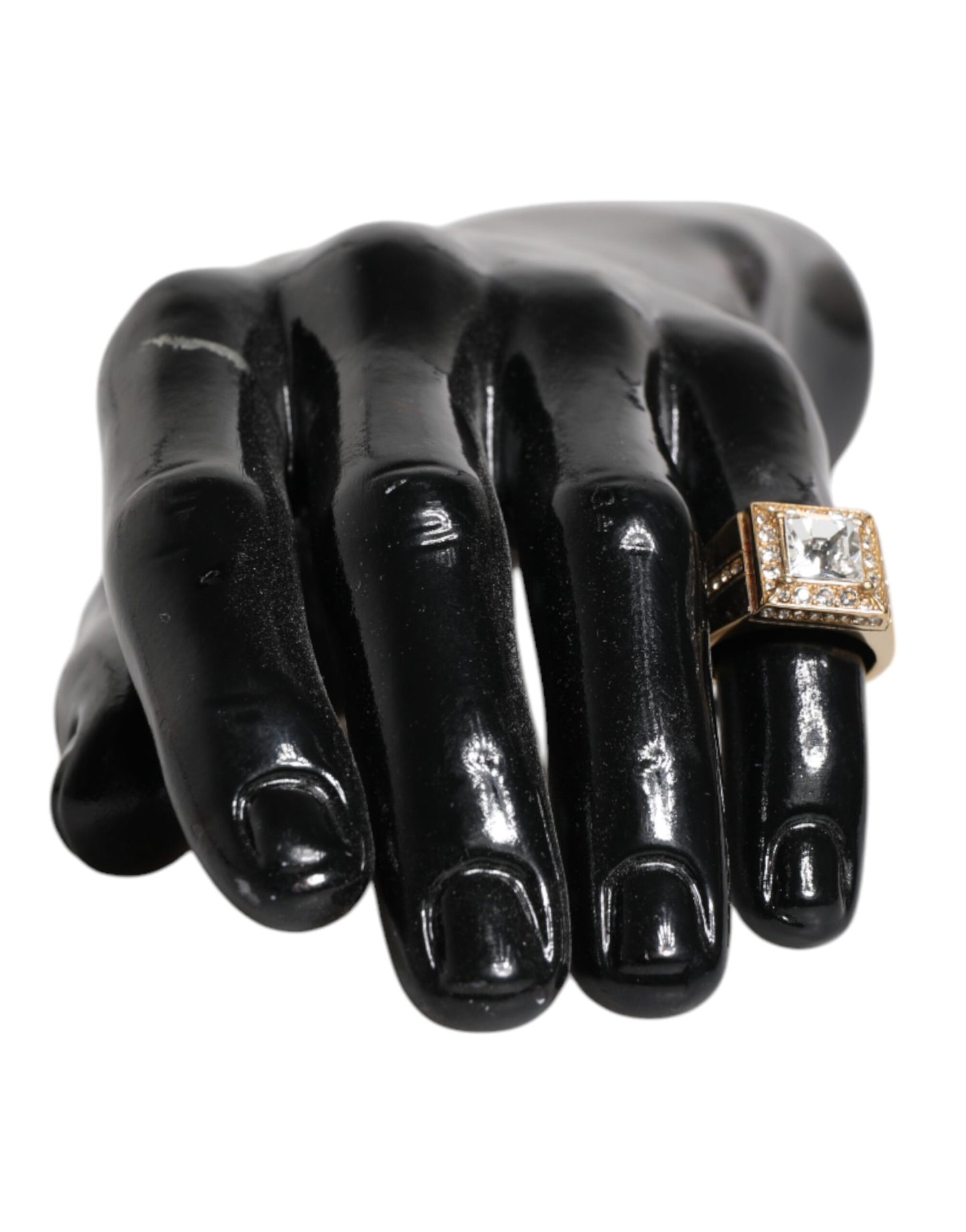 Dolce & Gabbana – Goldfarbener Ring aus Sterlingsilber 925 mit Kristallen