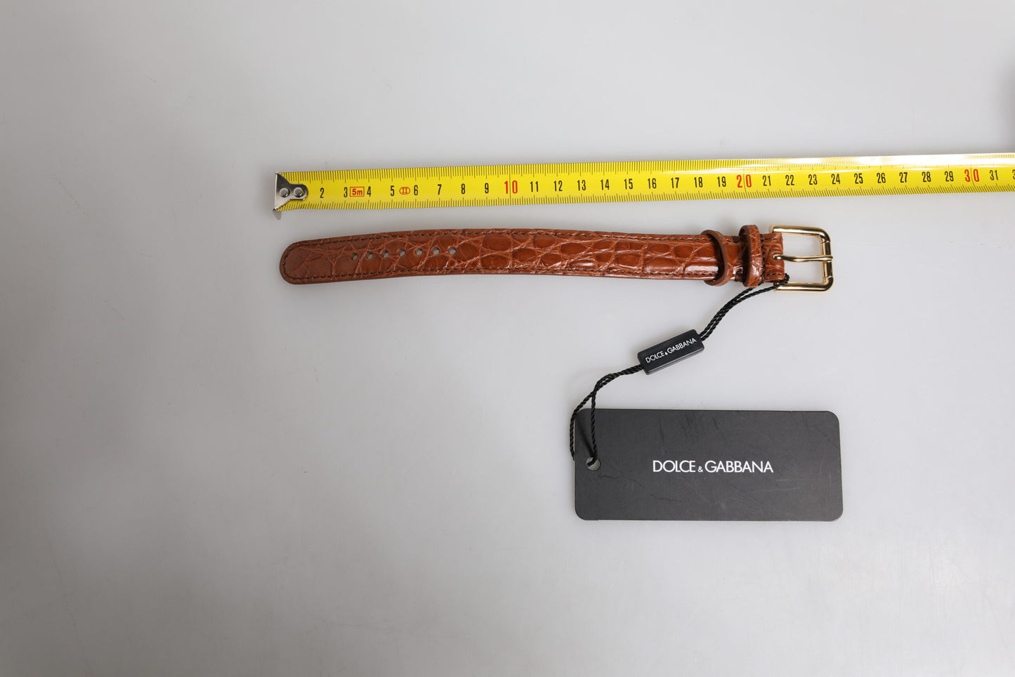 Dolce & Gabbana Armband aus strukturiertem Leder in Braun mit goldener Metallschnalle