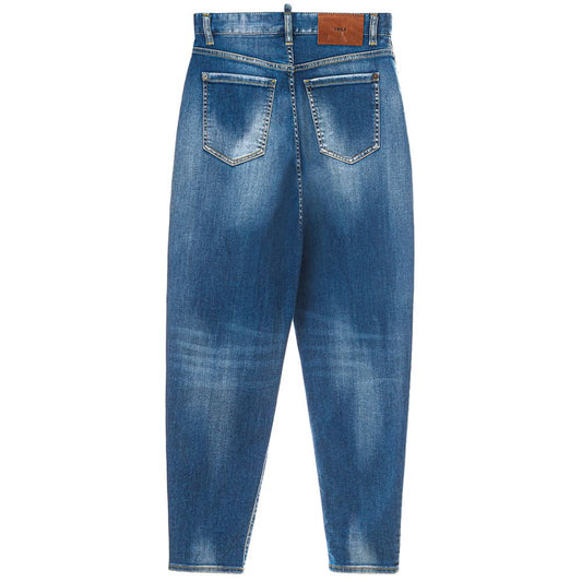 Dsquared² Blaue Baumwoll-Jeans mit hohem Bund