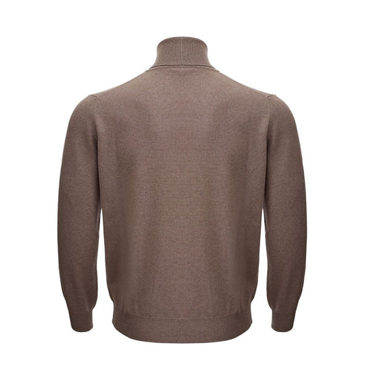 KANGRA Brauner Woll-Rollkragenpullover