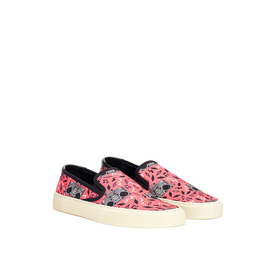 Saint Laurent Plateau-Sneakers aus rosa Baumwolle