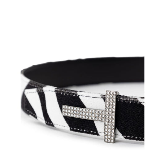 Tom Ford Schwarz-Weiß-Ledergürtel