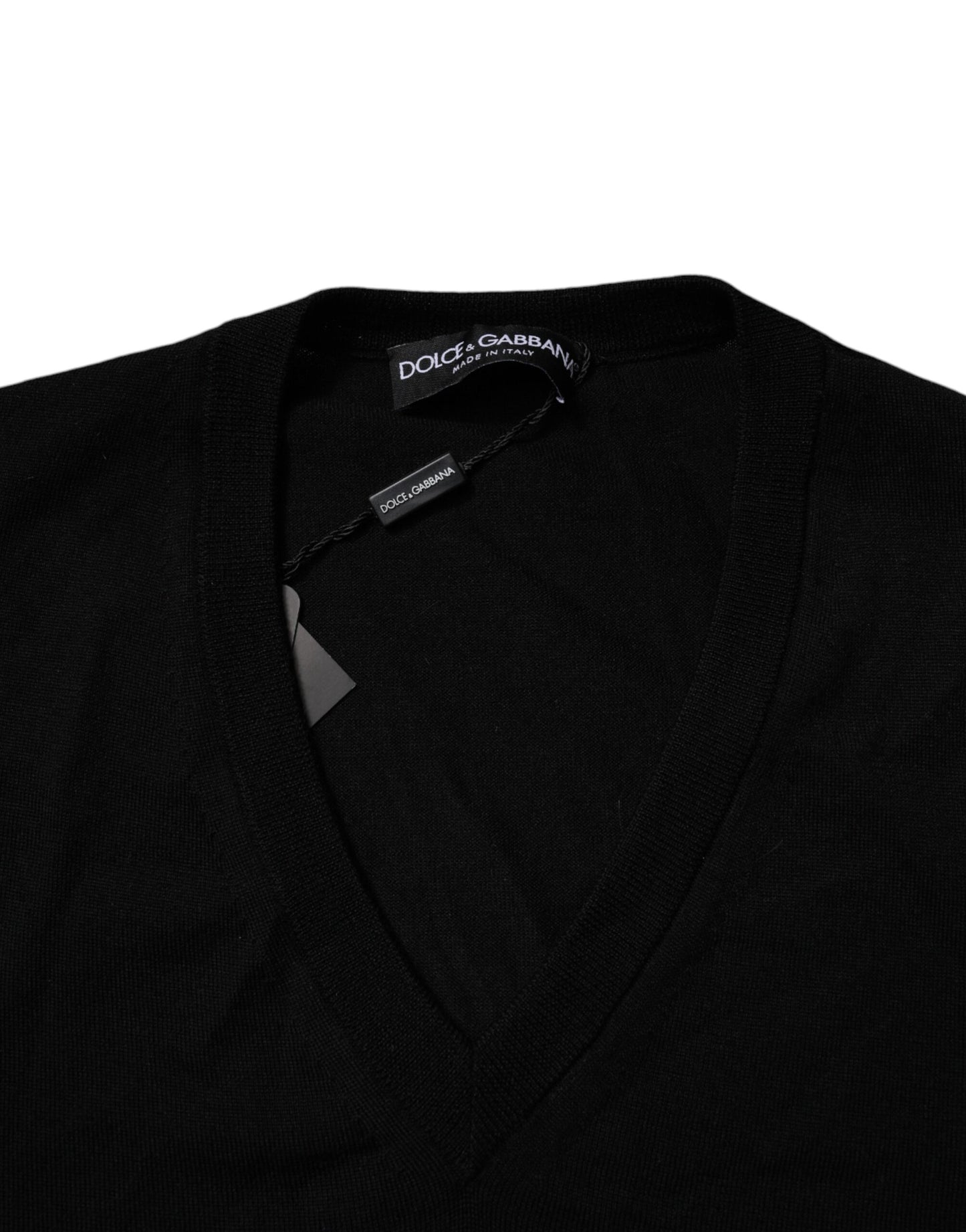 Dolce & Gabbana – Schwarzer Camouflage-Pullover mit V-Ausschnitt