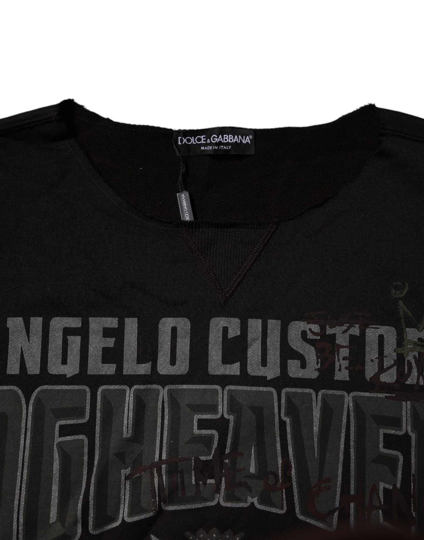 Dolce & Gabbana – Schwarzer Pullover mit Rundhalsausschnitt „DG Heaven“