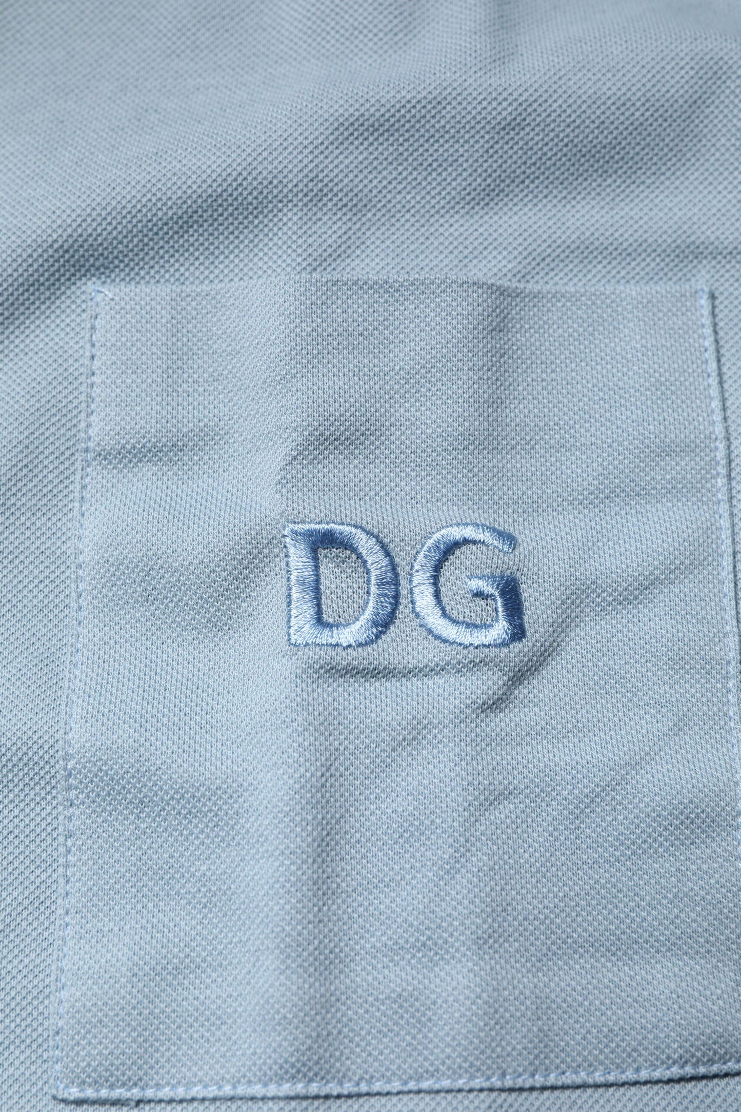 Dolce & Gabbana Blaues Poloshirt aus Baumwolle mit Knopfleiste für Herren