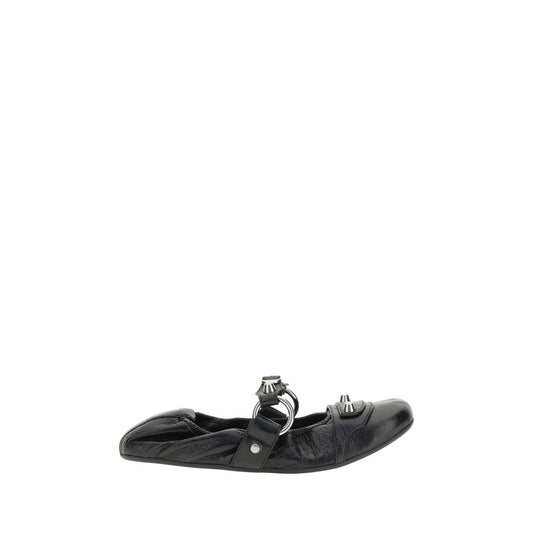 Balenciaga Ballerinas aus schwarzem Kalbsleder Modell Bos Taurus
