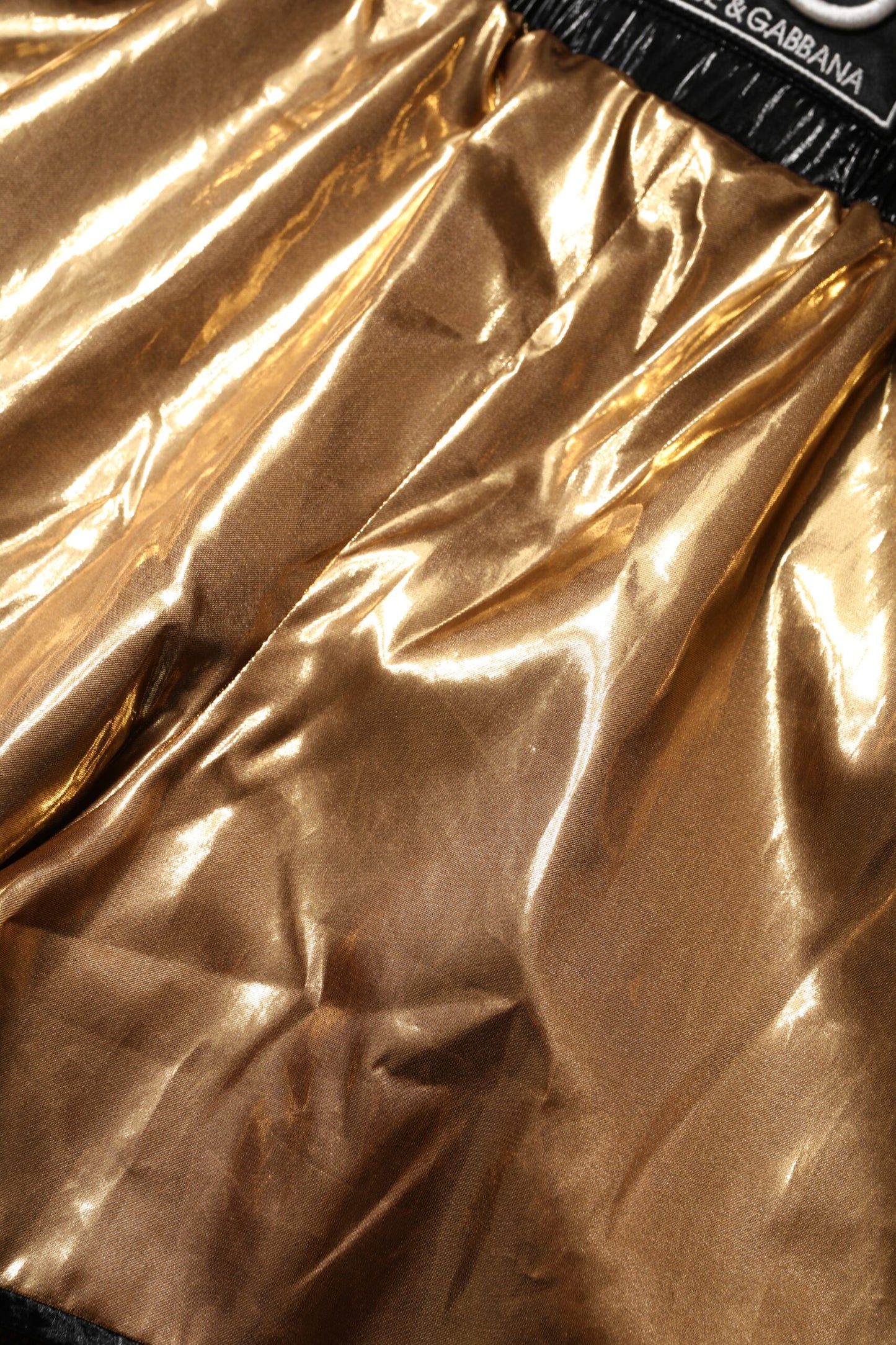 Dolce & Gabbana Metallic Gold High Waist Damen Hotpants Short