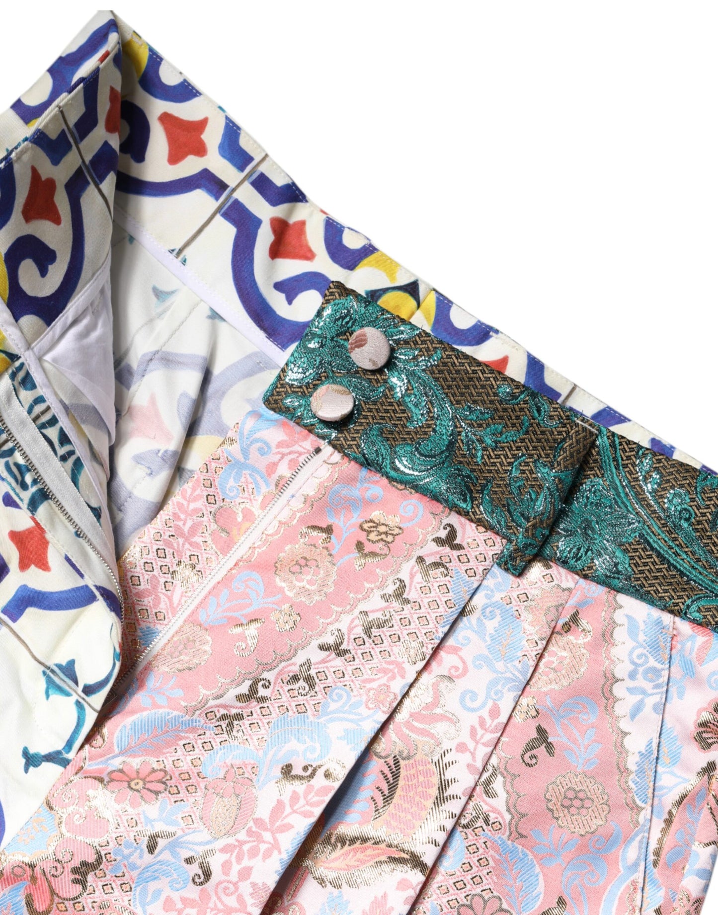 Dolce & Gabbana Mehrfarbige Hotpants-Shorts aus Baumwolle mit Patchwork