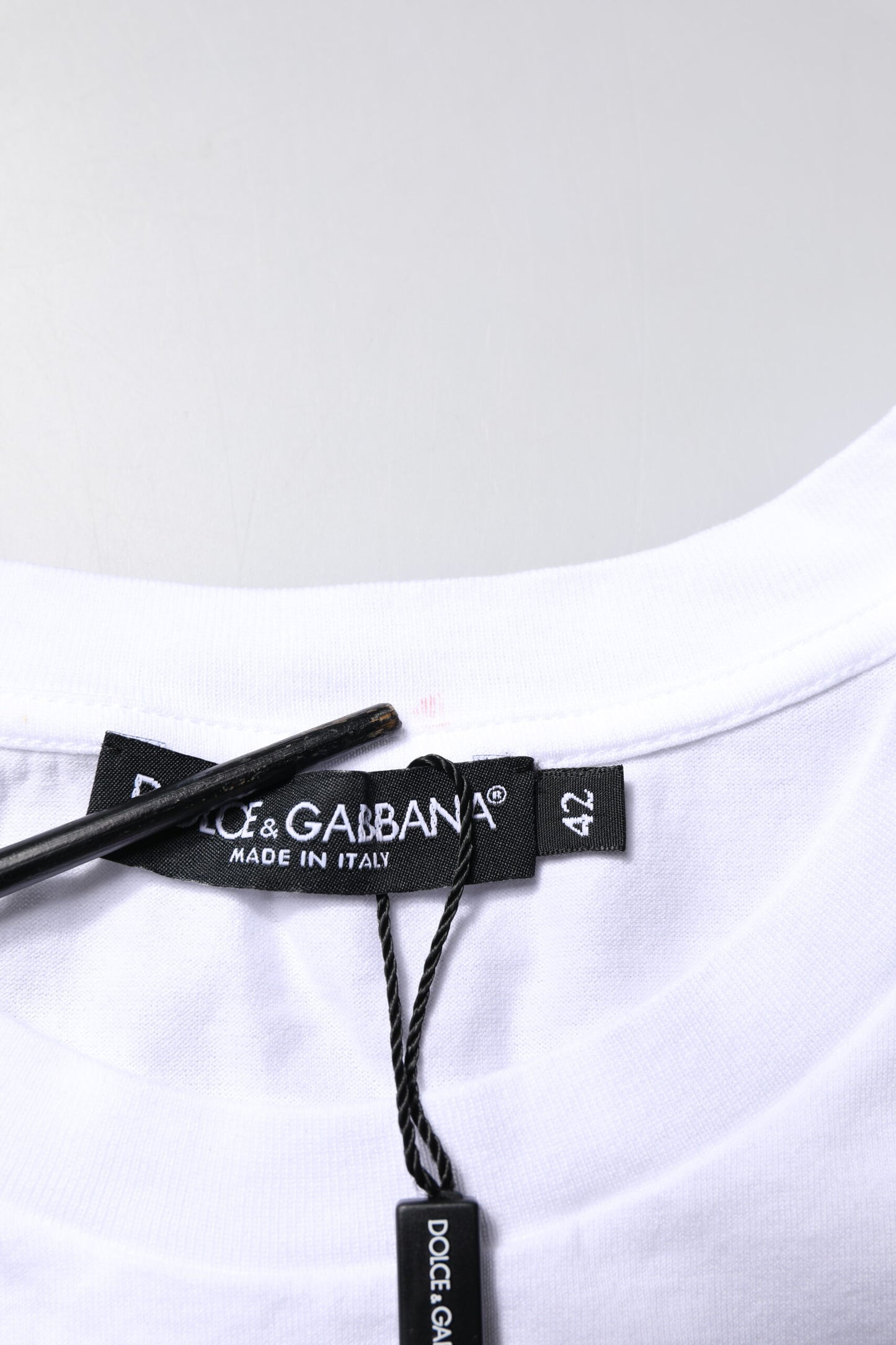 Dolce & Gabbana Weißes ärmelloses Tanktop aus Baumwolle mit Rundhalsausschnitt