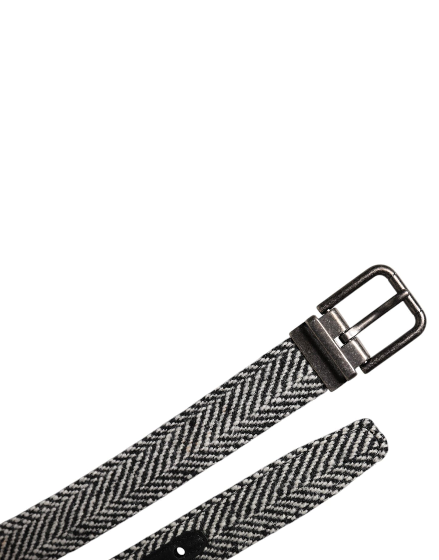 Dolce & Gabbana – Gürtel mit Metallschnalle in Schwarz und Weiß, Silber