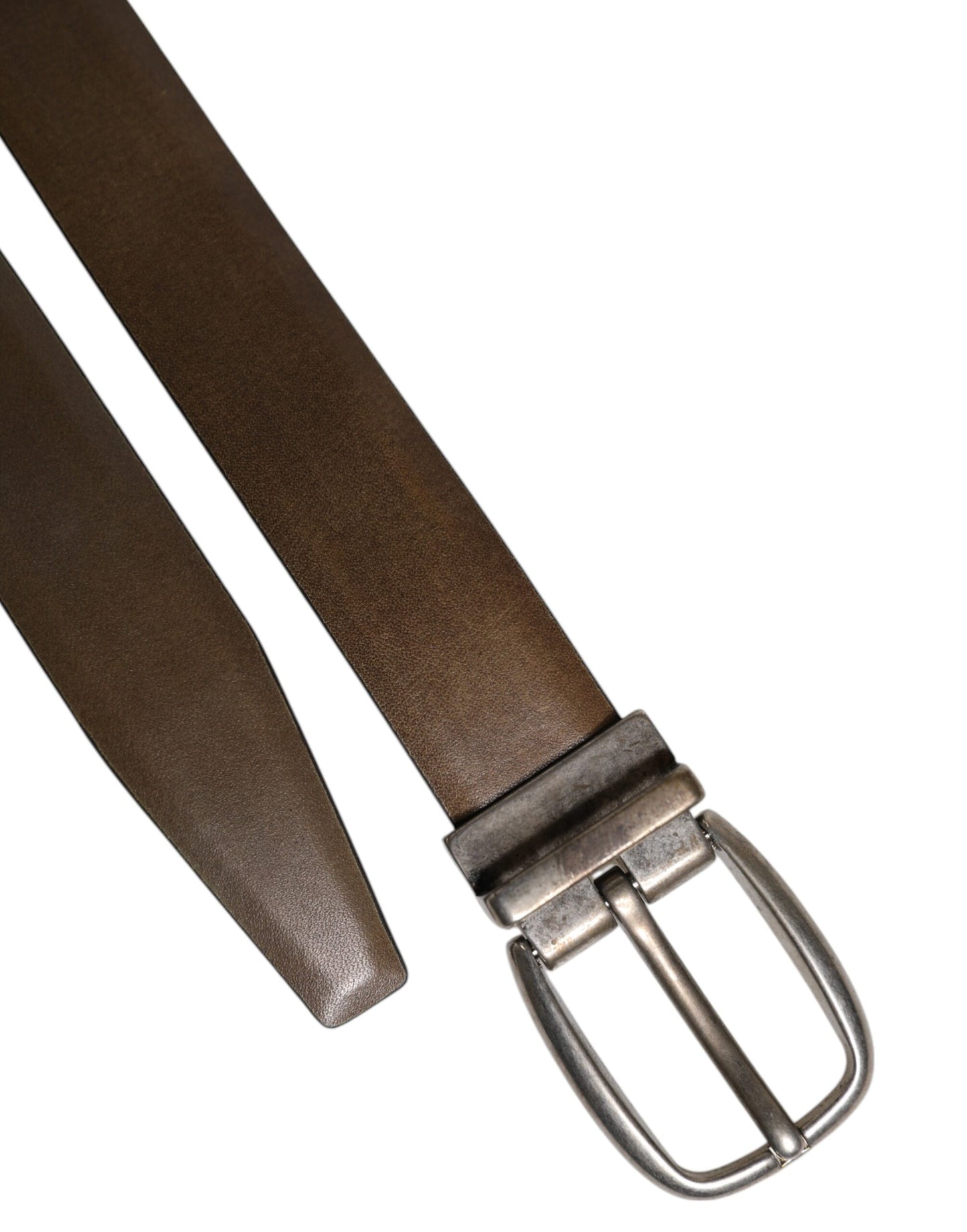 Dolce & Gabbana Brauner Ledergürtel mit klassischer Metall-Logoschnalle