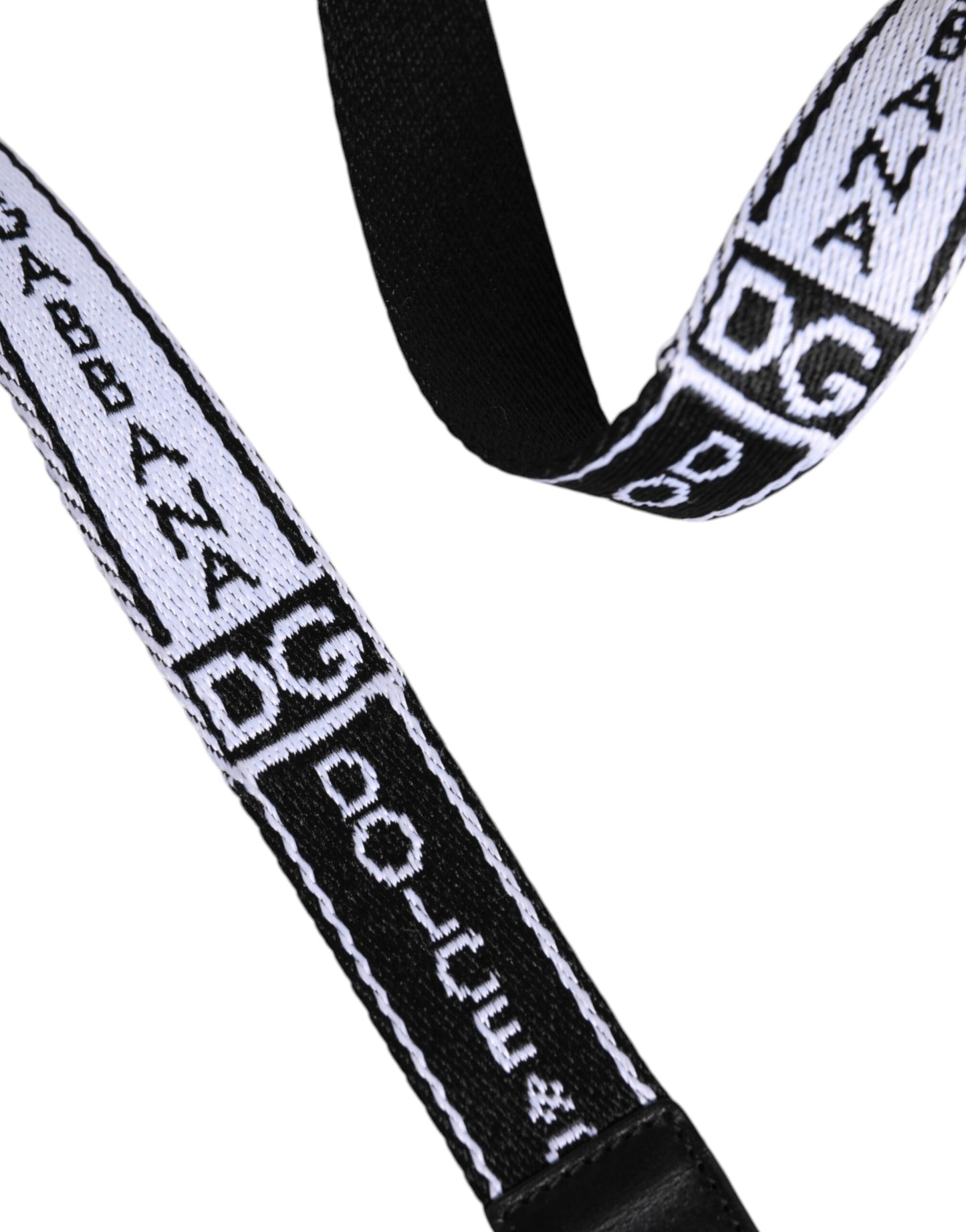Dolce & Gabbana Gürtel mit Metall-Logo-Schnalle in Schwarz und Weiß
