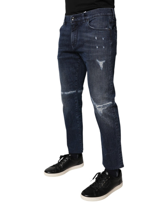 Dolce & Gabbana Blaue Skinny Jeans aus Baumwollstretch für Herren