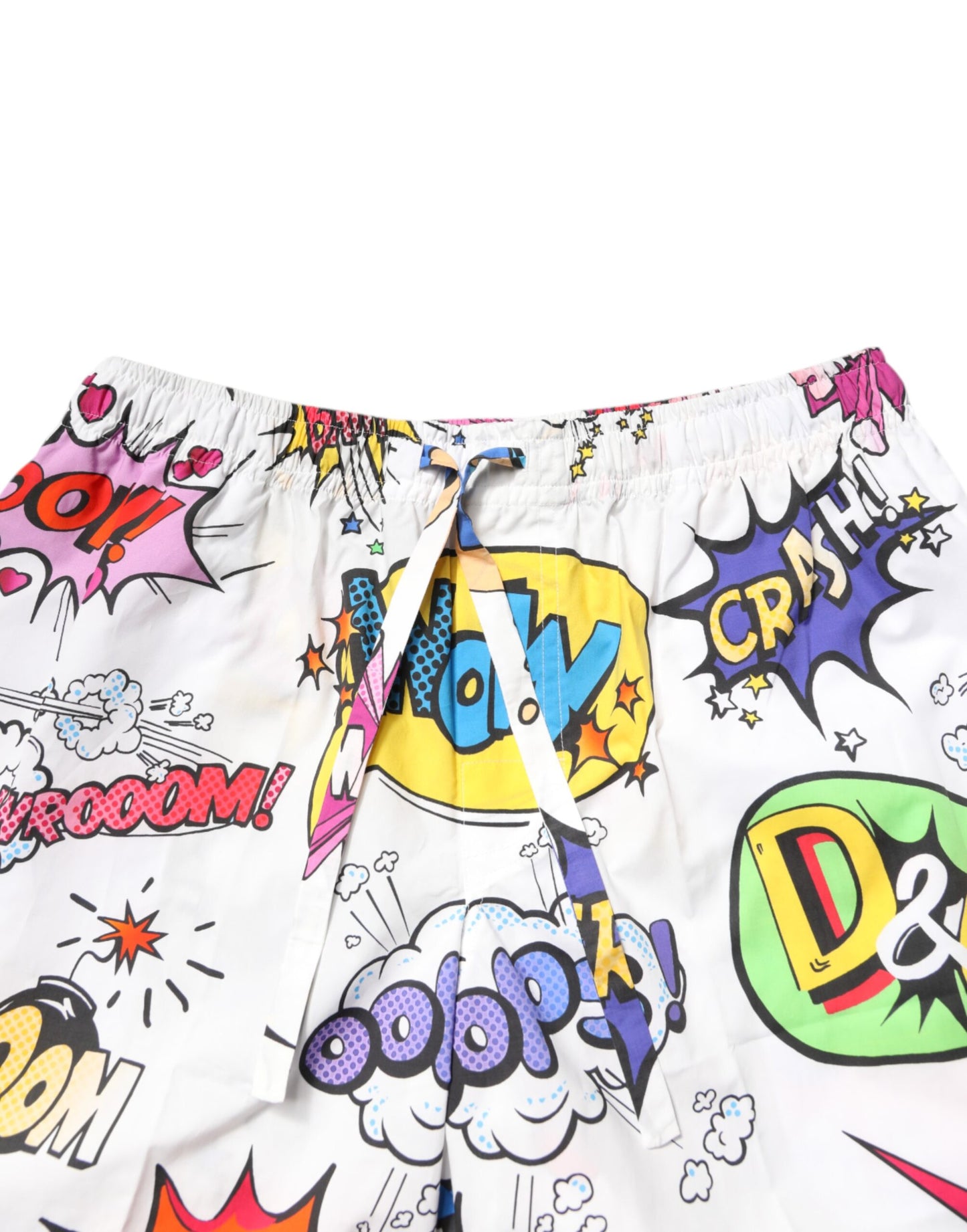 Dolce & Gabbana Weißer Pyjama aus Baumwolle mit Cartoon-Print für Herren