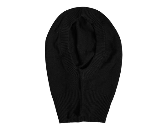 Dolce & Gabbana – Schwarze, gestrickte Skimaske aus Kaschmir – Balaclava-Mütze