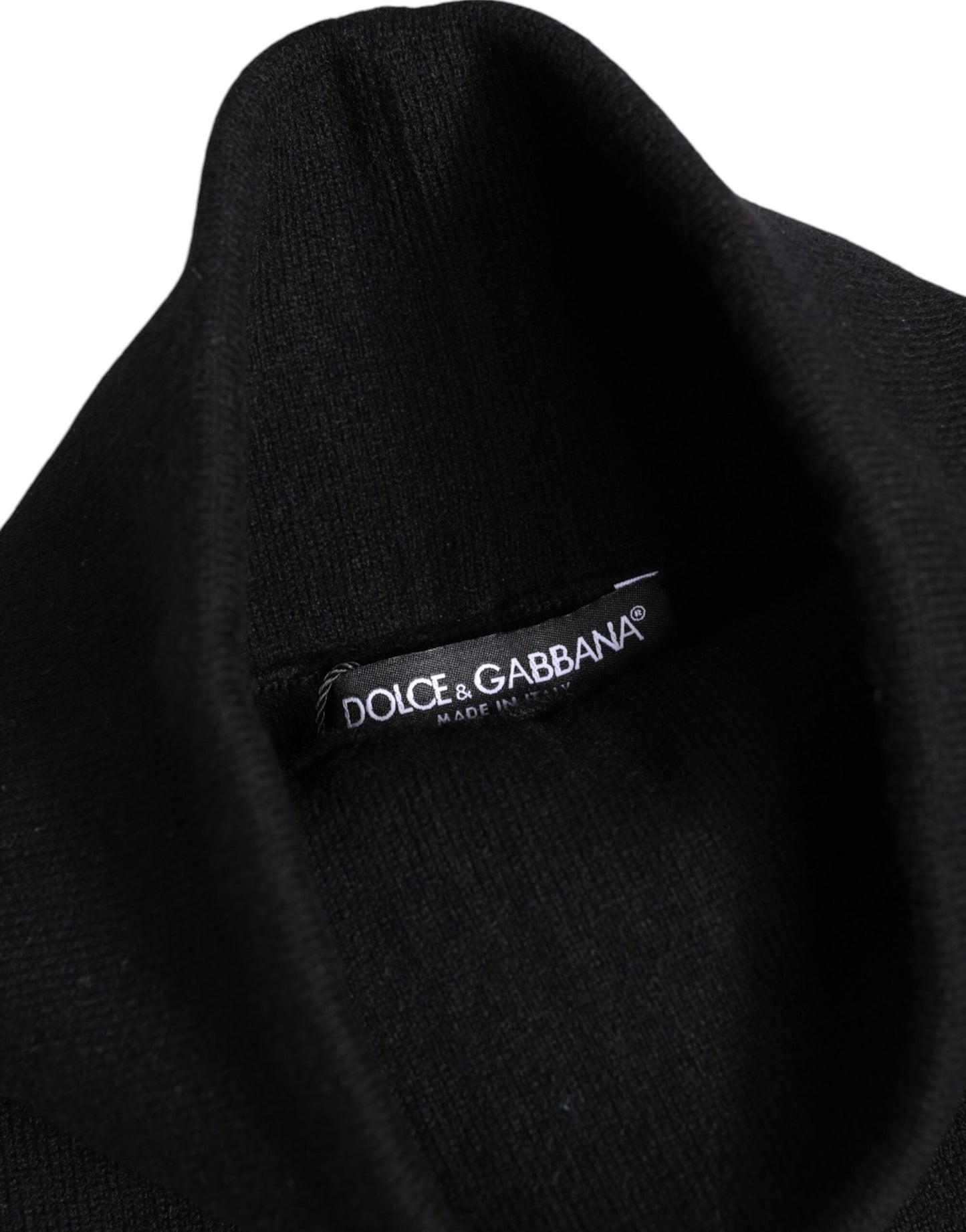 Dolce & Gabbana – Schwarzer, gestrickter Halswärmer-Foulardschal aus Kaschmir