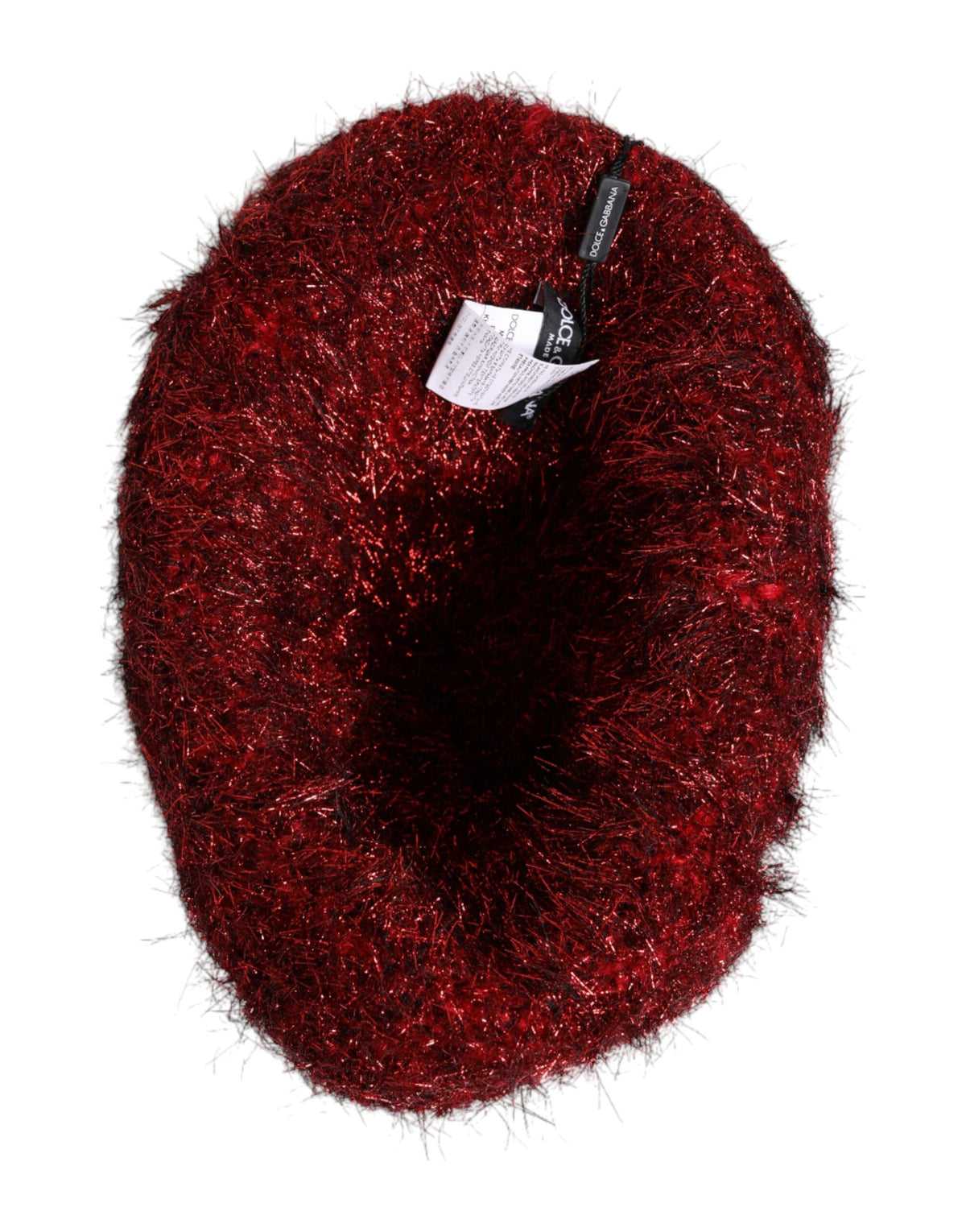 Dolce & Gabbana – Fischerhut aus roter Viskose mit Lametta und breiter Krempe
