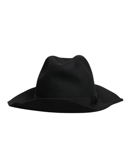 Dolce & Gabbana – Schwarzer Trilby-Fedora-Hut mit breiter Krempe