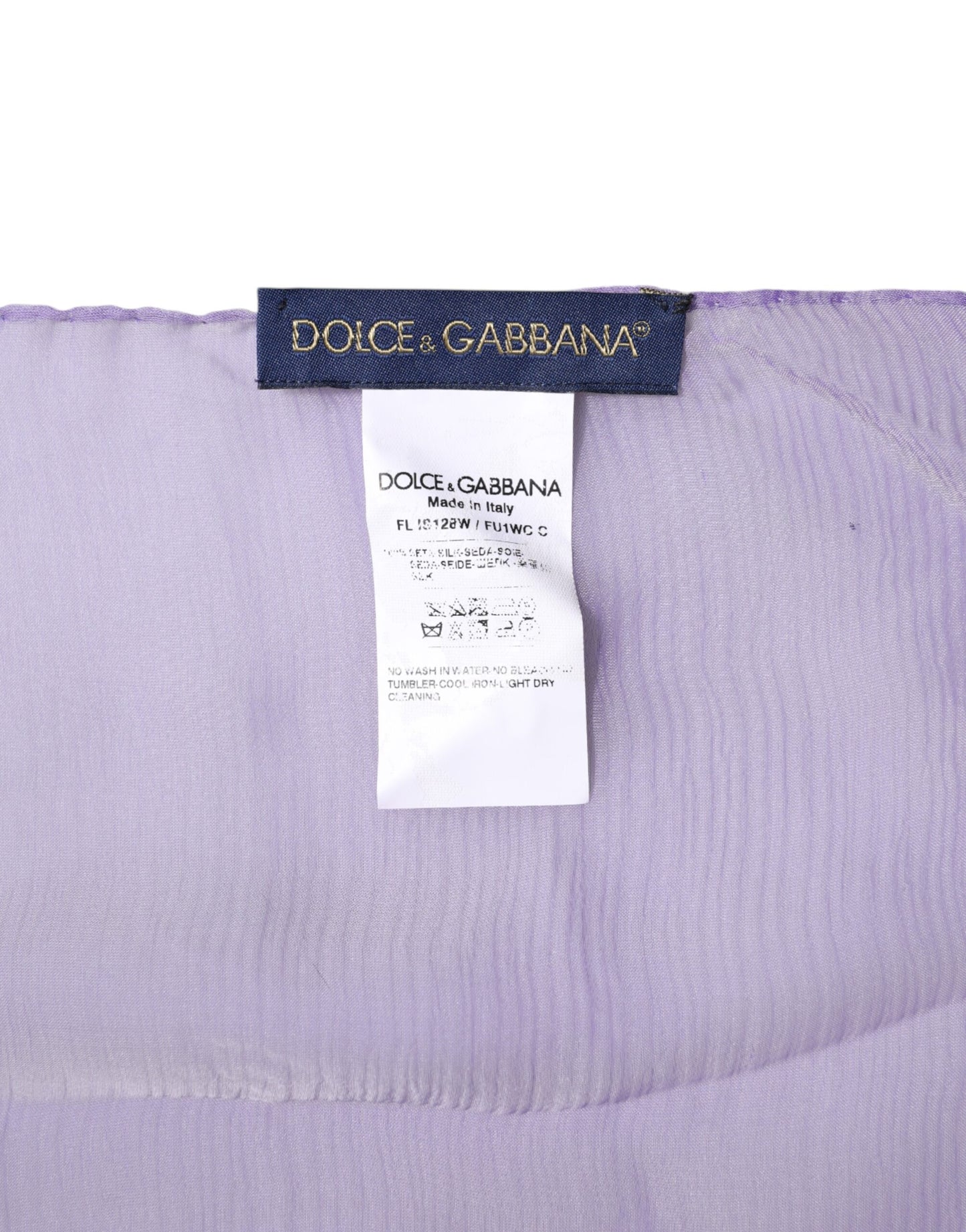 Dolce & Gabbana – Lilafarbener rechteckiger Seiden-Wickelschal
