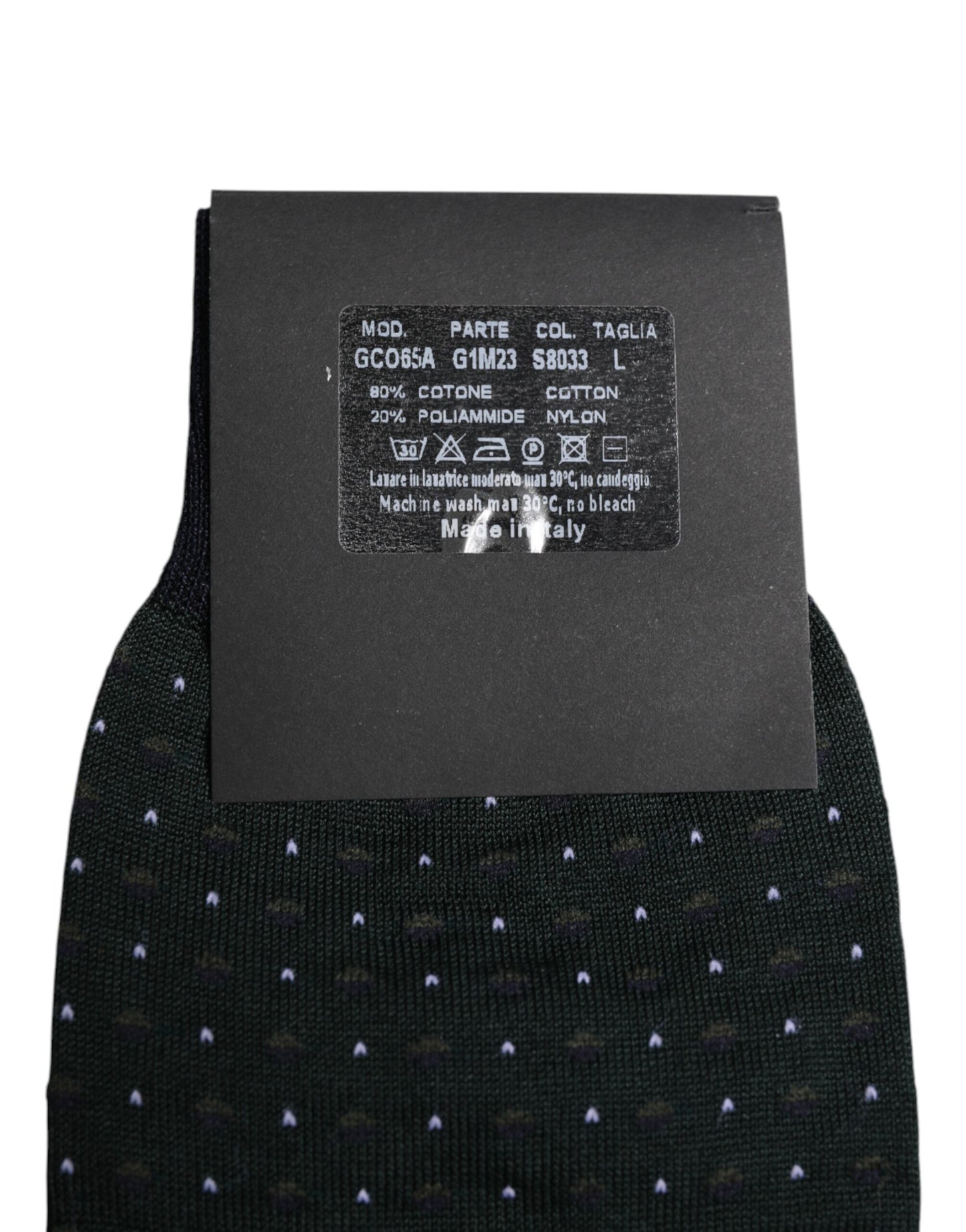 Dolce & Gabbana – Wadenlange Socken aus Baumwolle mit schwarzen Punkten