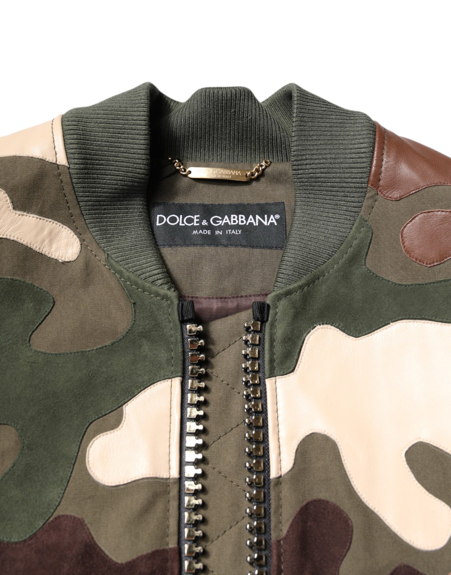 Dolce & Gabbana – Mehrfarbige Bomberjacke aus Baumwolle mit durchgehendem Reißverschluss