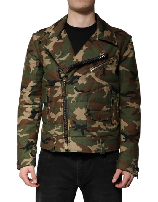 Dolce & Gabbana – Bikerjacke aus Nylon in mehrfarbiger Camouflage-Optik