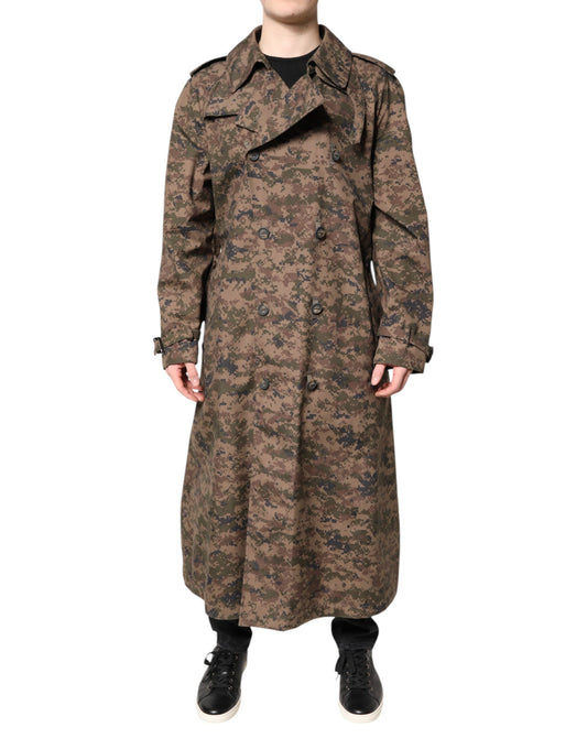 Dolce & Gabbana – Mehrfarbige, zweireihige Camouflage-Manteljacke