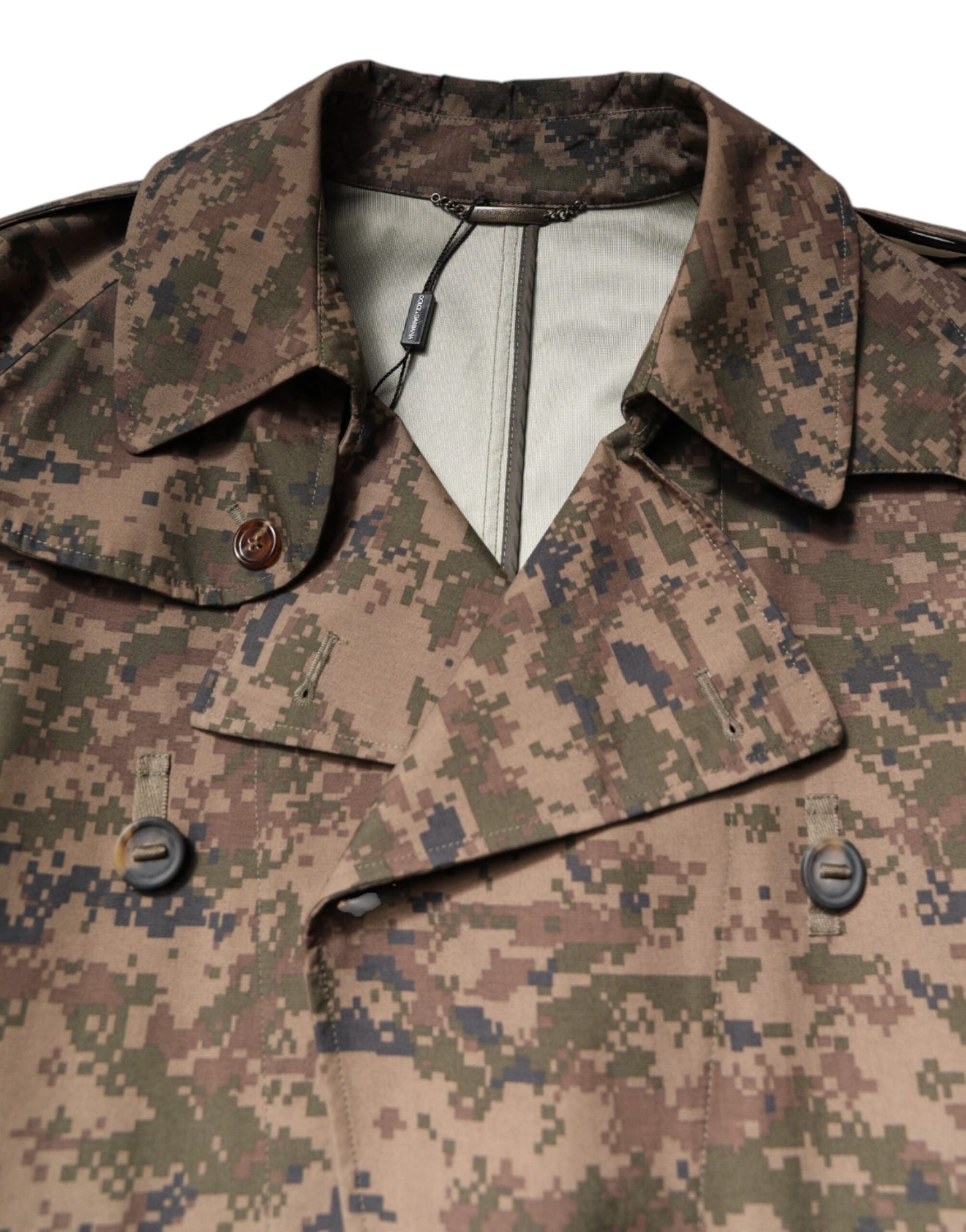Dolce & Gabbana – Mehrfarbige, zweireihige Camouflage-Manteljacke