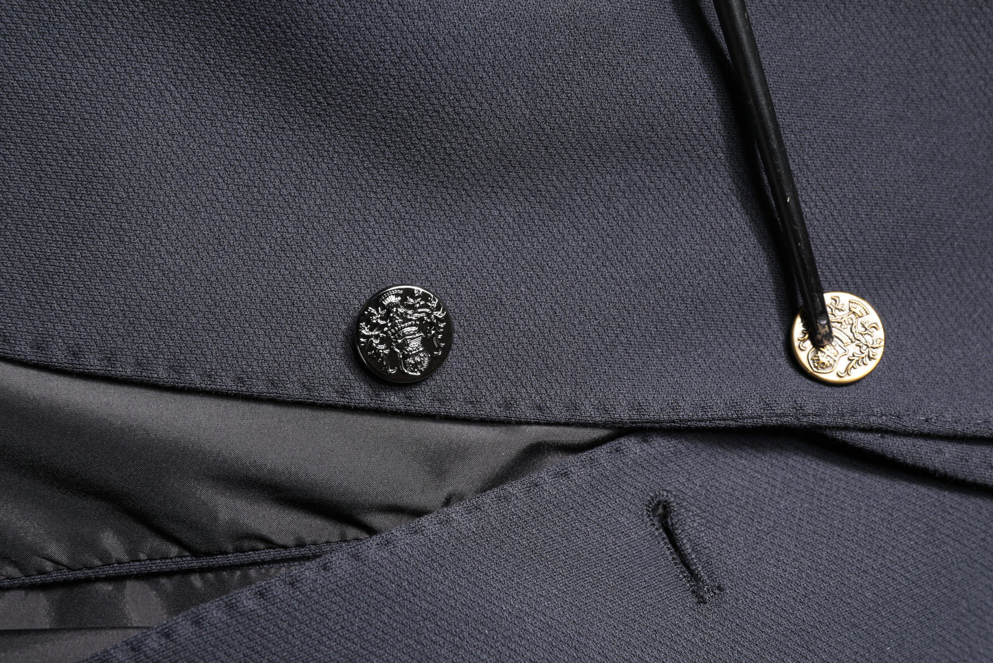 Dolce & Gabbana Dunkelblaue Herrenjacke aus Baumwolle mit Mantel und Blazer