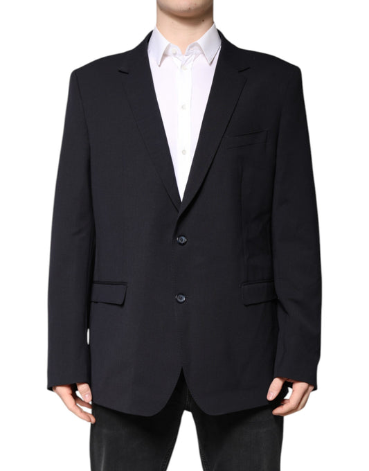 Dolce & Gabbana – Einreihiger Blazer aus dunkelblauer Wolle