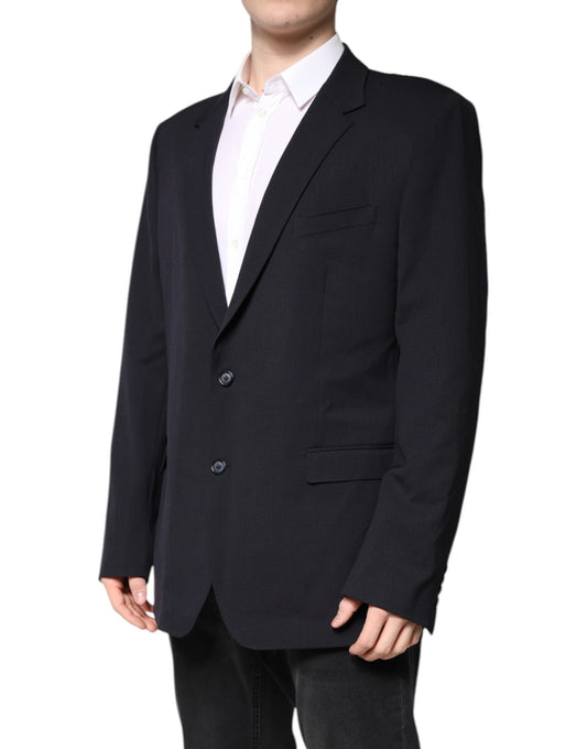 Dolce & Gabbana – Einreihiger Blazer aus dunkelblauer Wolle