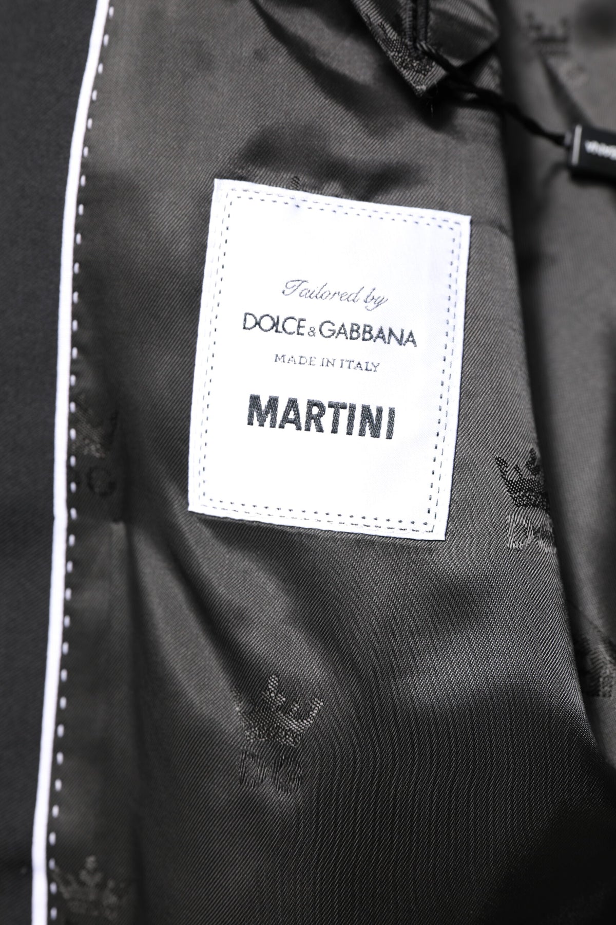 Dolce & Gabbana Schwarzer MARTINI Zweireihiger Mantelblazer