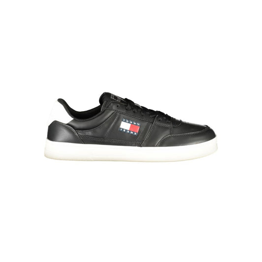 Tommy Hilfiger – Schwarze Leder-Sneaker für Herren