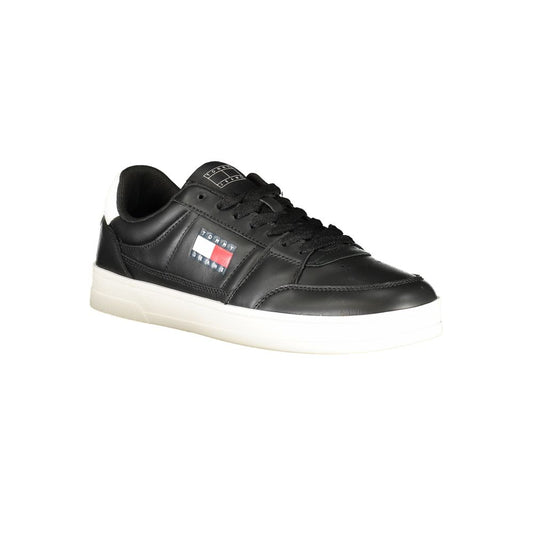 Tommy Hilfiger – Schwarze Leder-Sneaker für Herren