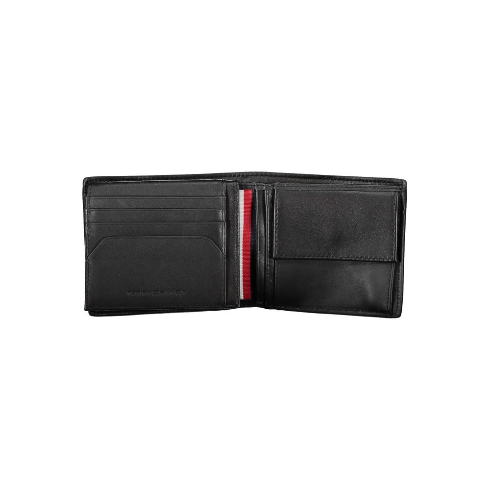 Tommy Hilfiger – Schwarze Lederbrieftasche für Herren