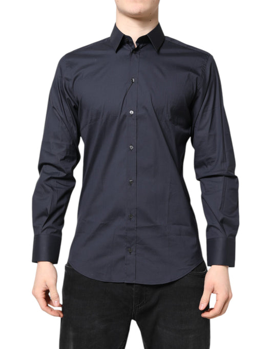 Dolce & Gabbana Dark Blue MARTINI Cotton Dress Formal Shirt