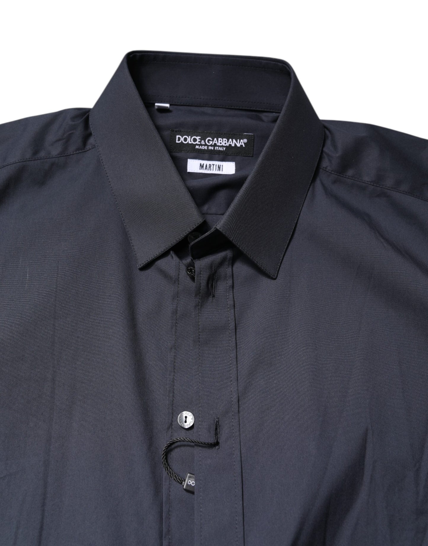Dolce & Gabbana Dunkelblaues MARTINI-Baumwollhemd
