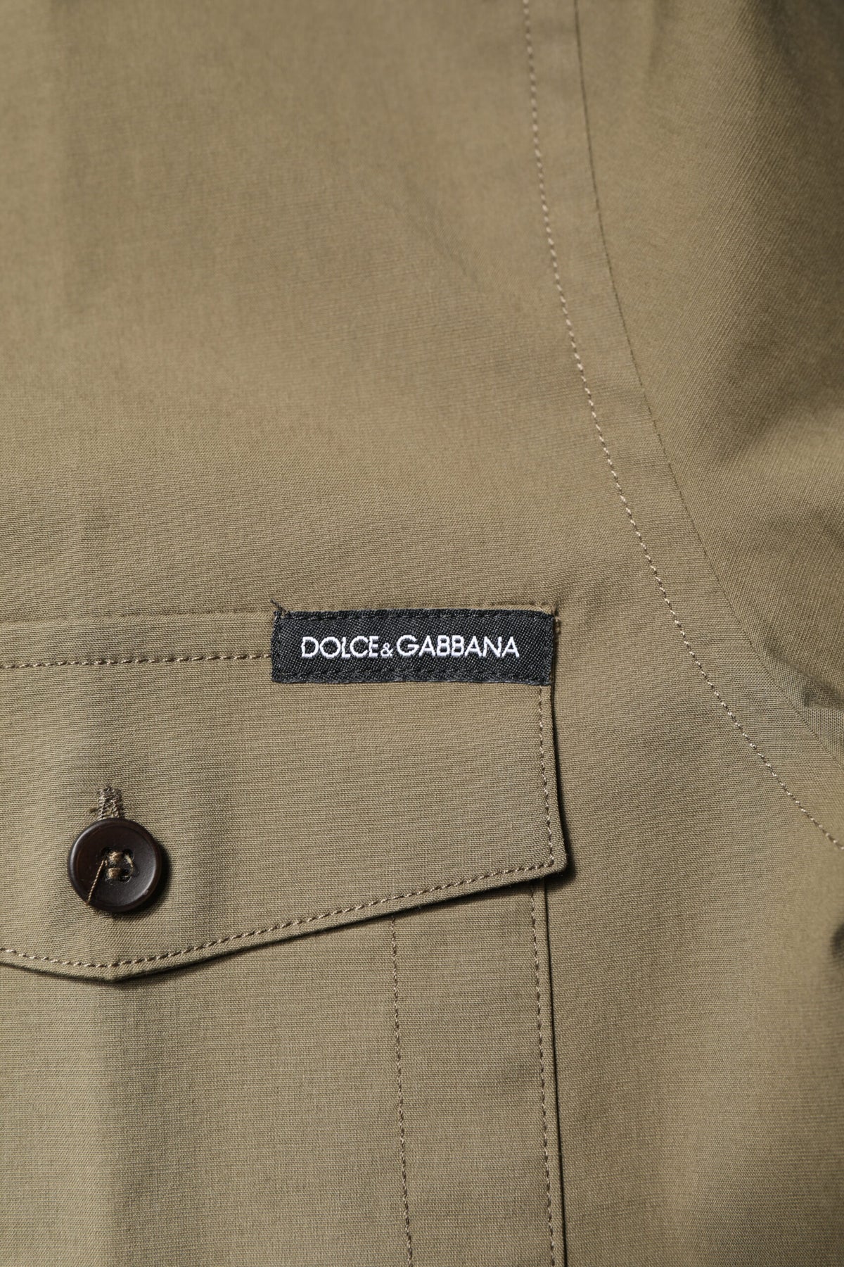Dolce & Gabbana – Lässiges Langarmhemd aus brauner Stretch-Baumwolle