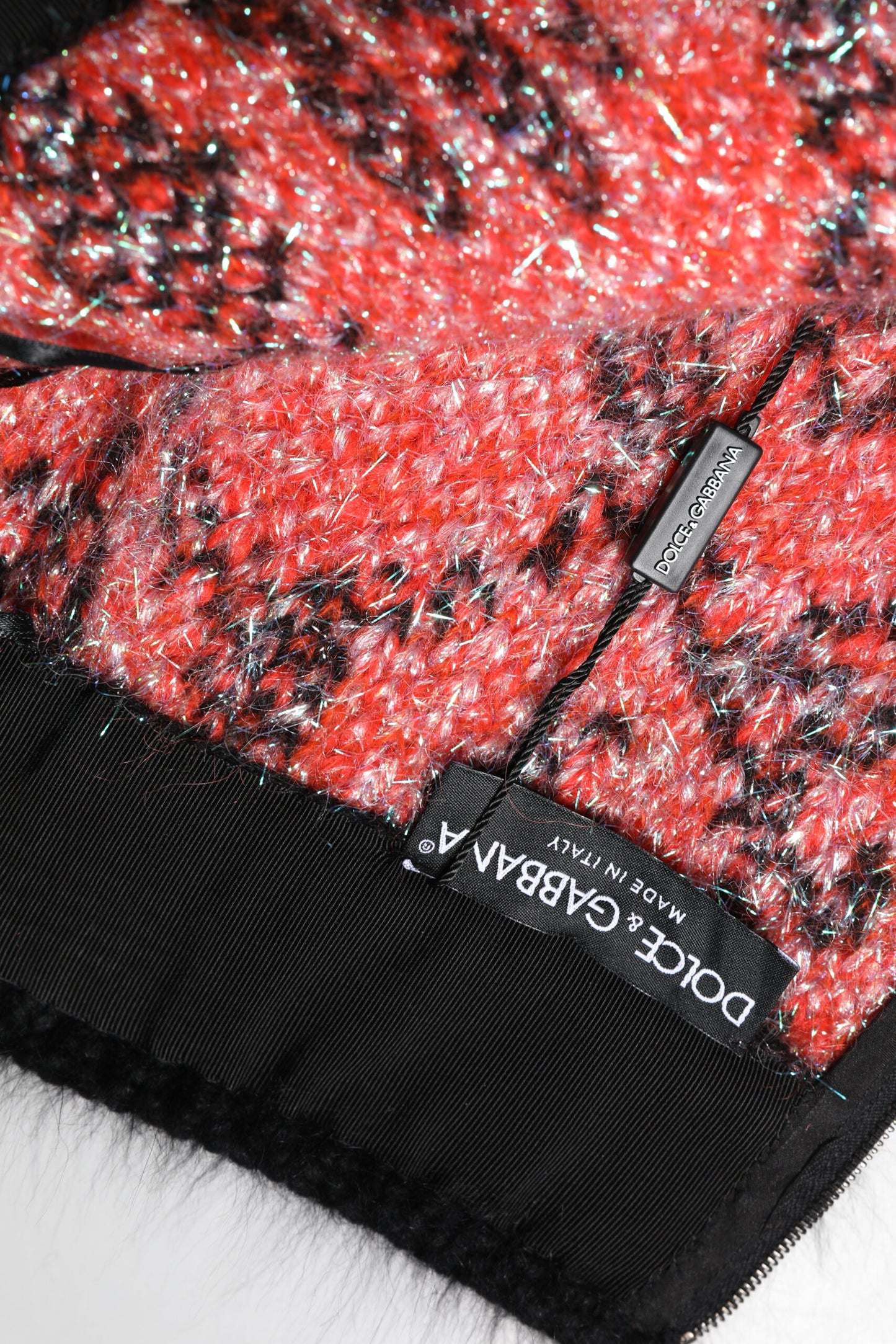 Dolce & Gabbana Mehrfarbiger Minirock aus Plüsch mit hoher Taille