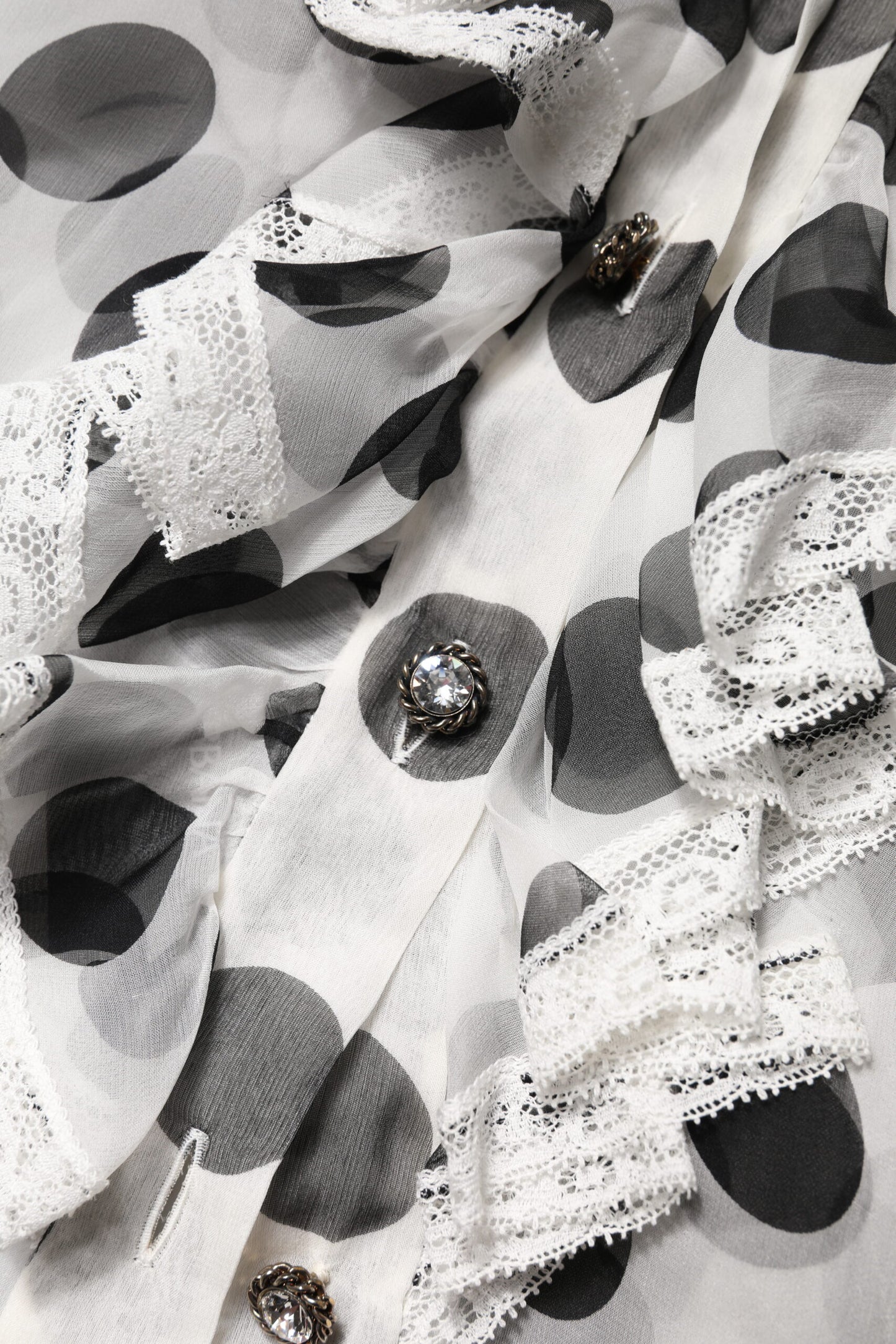 Dolce & Gabbana – Ärmelloses Baumwolltop mit Punkten in Weiß und Schwarz