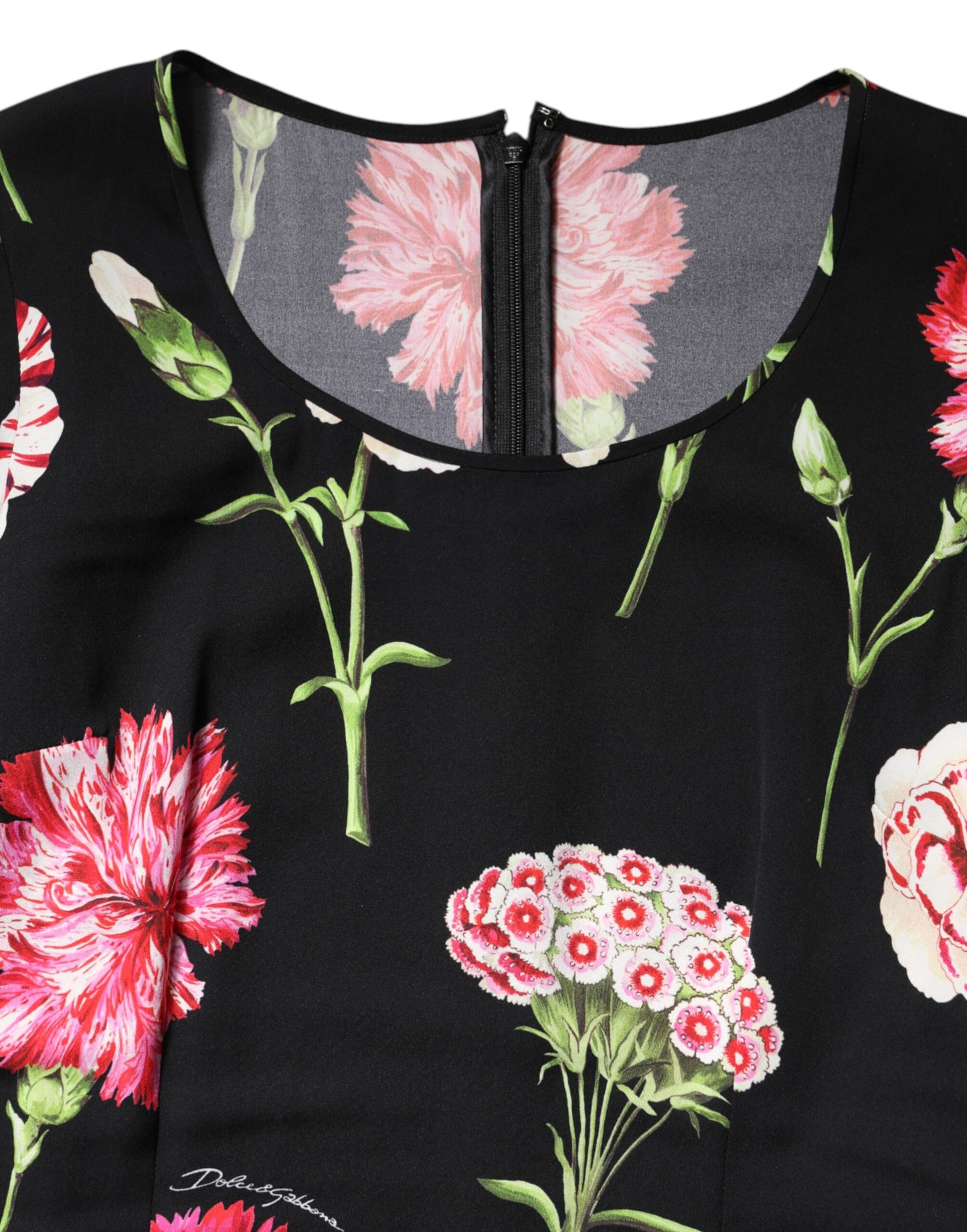 Dolce & Gabbana Schwarzes, langärmliges Blusentop für Damen mit Blumenmuster