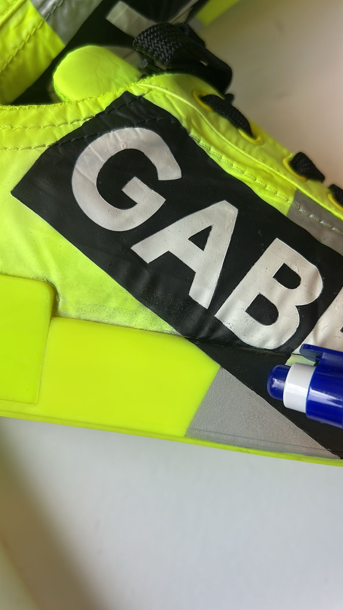 Dolce & Gabbana Neongrünes Logoband Niedrige Sneakers Schuhe