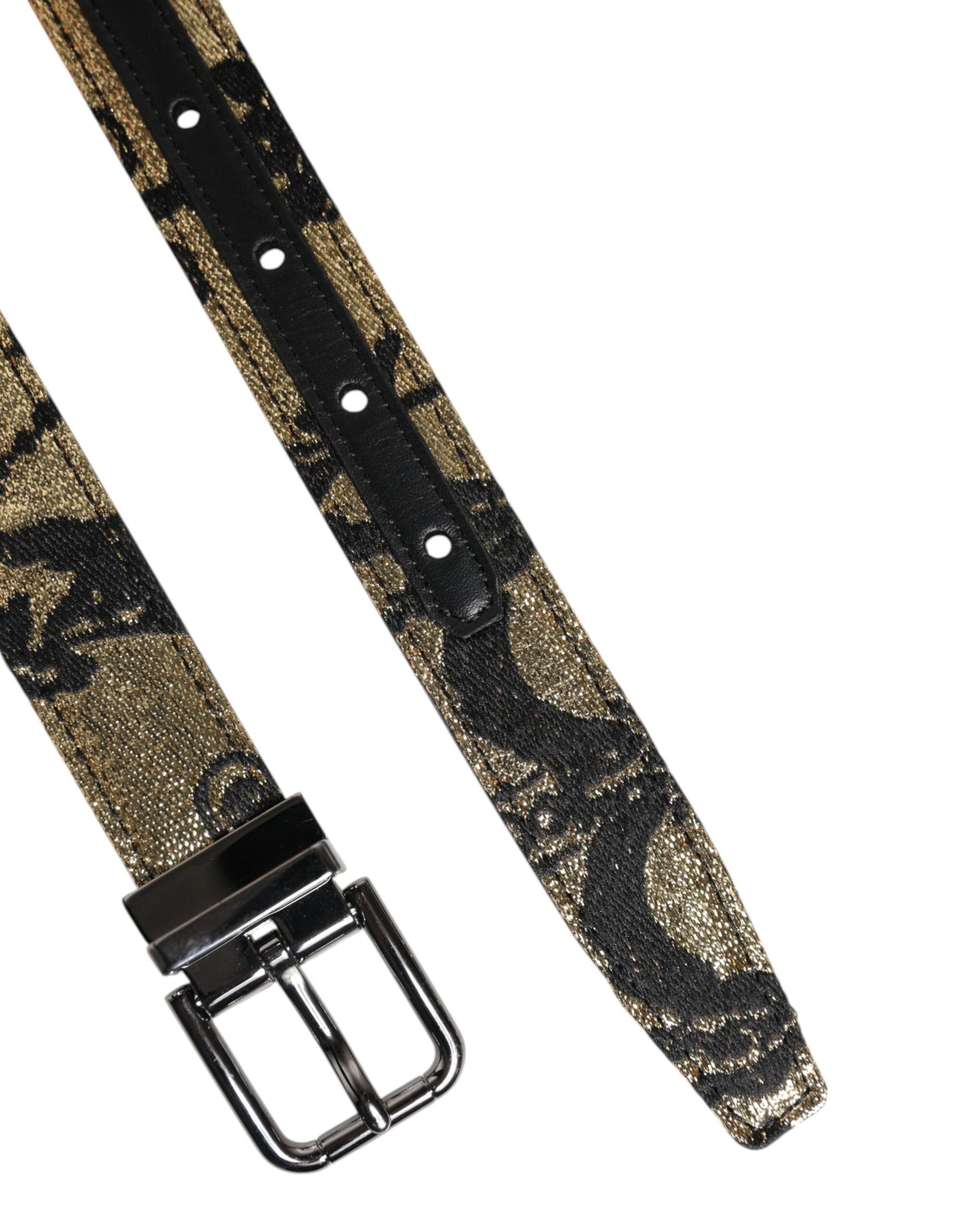 Dolce & Gabbana – Mehrfarbiger Gürtel aus Jacquard-Leder mit Metallschnalle