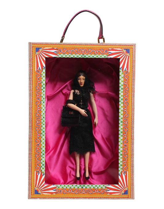 Dolce & Gabbana Schwarzes Kleid Keramik Porzellan Mode Leder Sicily Dolls
